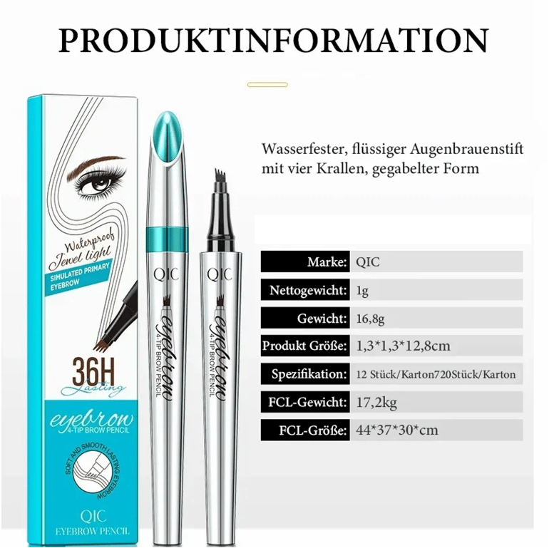 🎉Hot sale!🔥 High-quality 3D waterproof microblading eyebrow pencil with 4 fork tips tattoo pen