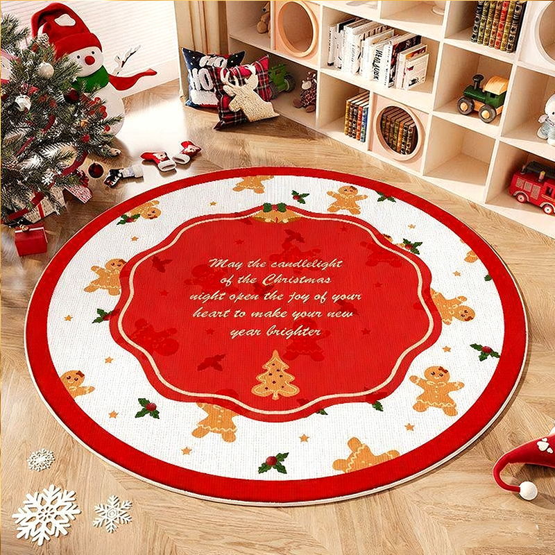 Non-Slip Round Christmas Tree Rug