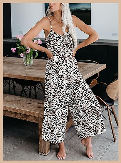 🔥Summer Hot Sale 50% OFF💝✨Women's Fashion Spaghetti Strap Printed Jumpsuit
