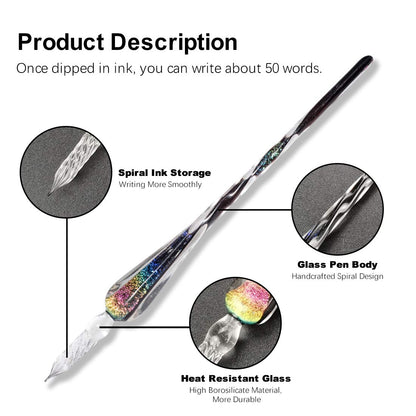 2023 Calligraphy Glass Dip Pen Ink Set