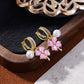 Buy 1 Get 1 Free🌸Fashion crystal four-petal flower pearl earrings