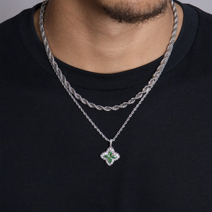 🖤 Black Friday Topper! ✨ "Luck-Bringer" Aporro Four-Leaf Clover Pendant | A Talisman Filled with Starlight