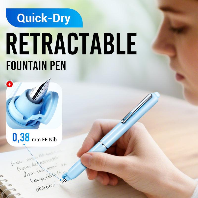🔥Quick-Dry Retractable Fountain Pen
