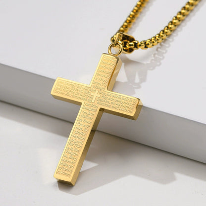 🎉Buy 1 Get 1 Free✝️Lord's Prayer Scibble Cross Necklace