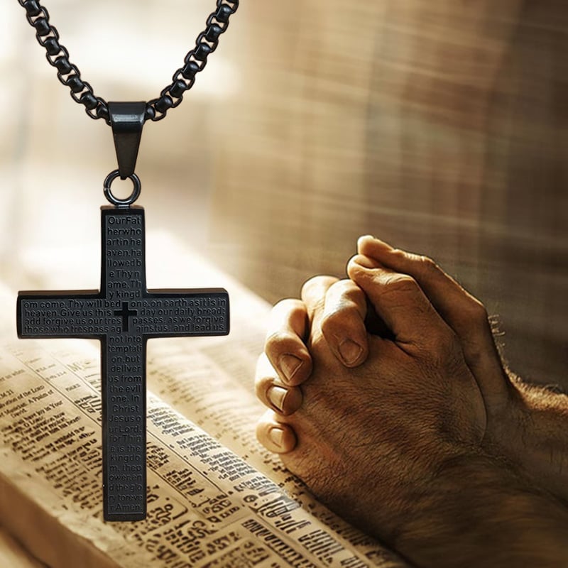 🎉Buy 1 Get 1 Free✝️Lord's Prayer Scibble Cross Necklace
