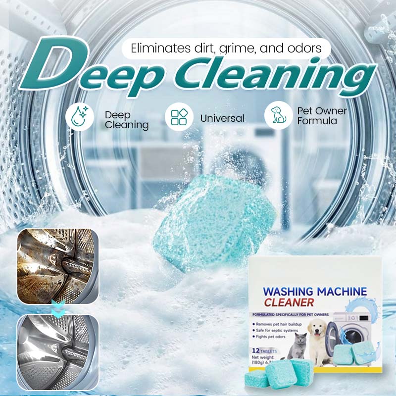 🌞 Spring into Savings: 50% Off🔥Washing Machine Cleaner for Pet Homes - Powerful Dander & Grime Remover | 12 Tablets for Monthly Maintenance