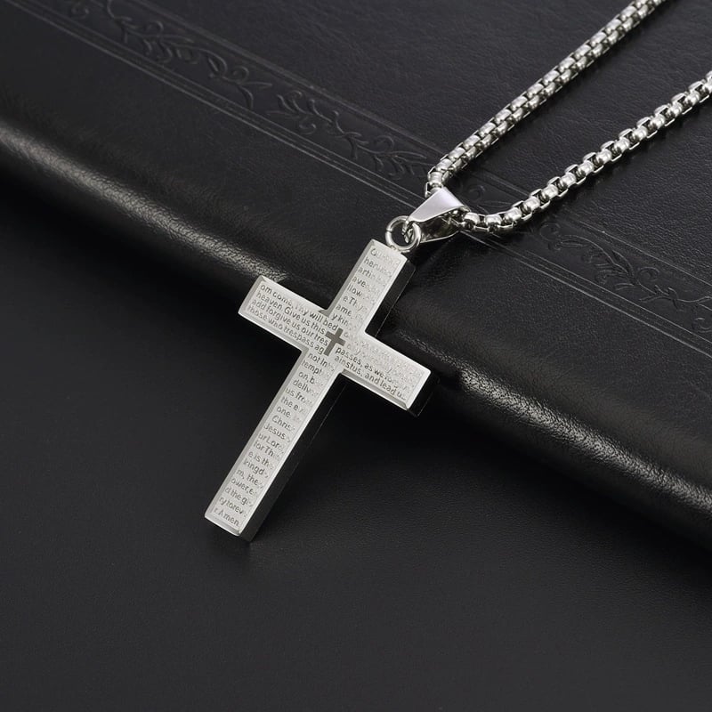 🎉Buy 1 Get 1 Free✝️Lord's Prayer Scibble Cross Necklace