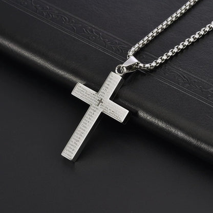 🎉Buy 1 Get 1 Free✝️Lord's Prayer Scibble Cross Necklace