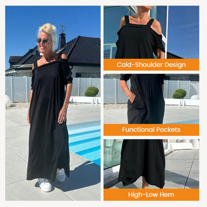 💃Summer New🔥Women's Cold Shoulder Casual Maxi Dress