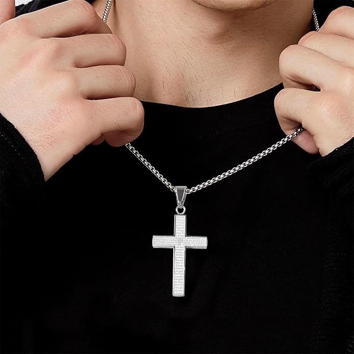 🎉Buy 1 Get 1 Free✝️Lord's Prayer Scibble Cross Necklace