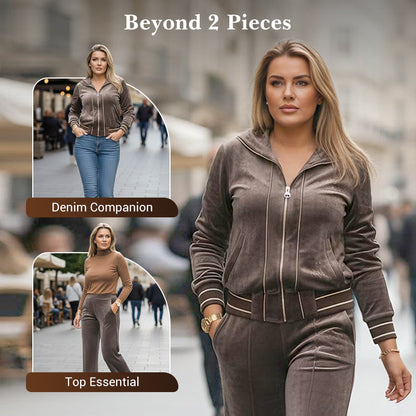 ✨ 2-Piece Women's Tracksuit – Soft Nylon, Wide-Leg Pants & Chic Comfort (Effortlessly Stylish!)