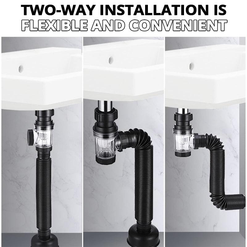 🚰 Extendable Odor-Proof Drain Pipe – Anti-Clog, Anti-Odor & Easy to Install!