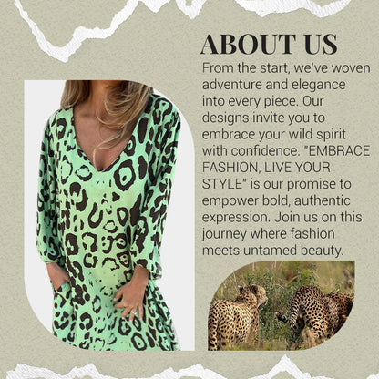🔥Summer Sale 50% OFF👗Safari Chic Leopard Dress