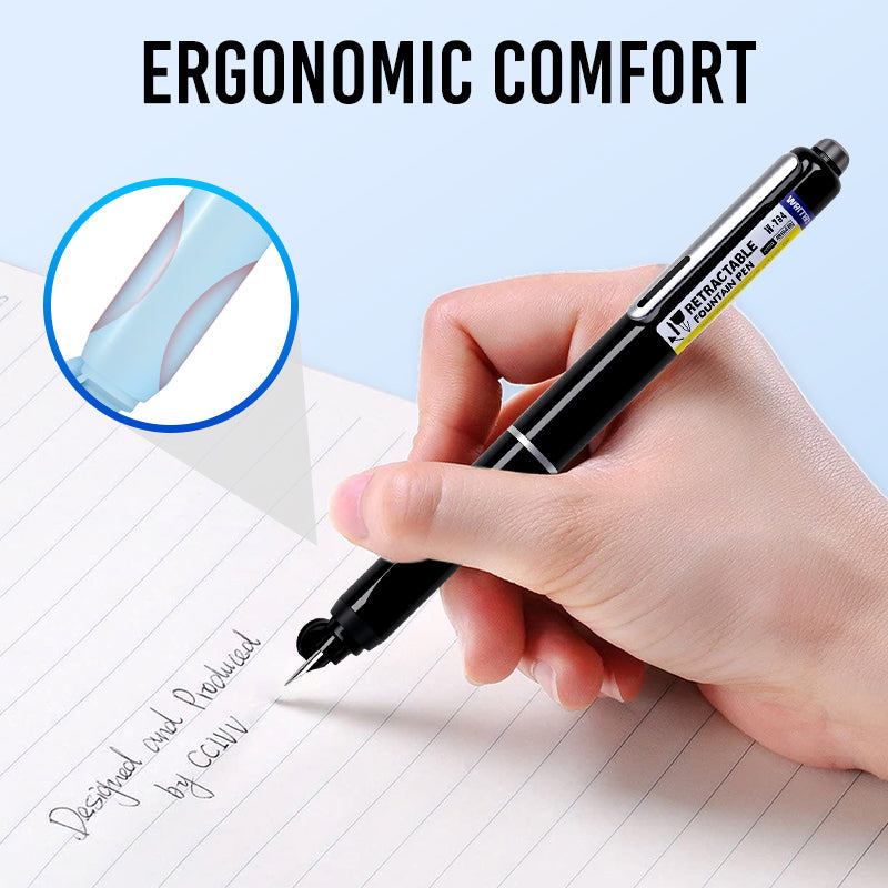 🔥Quick-Dry Retractable Fountain Pen