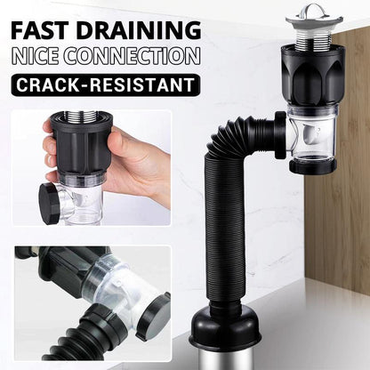 🚰 Extendable Odor-Proof Drain Pipe – Anti-Clog, Anti-Odor & Easy to Install!