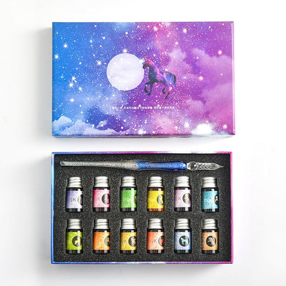 2023 Calligraphy Glass Dip Pen Ink Set