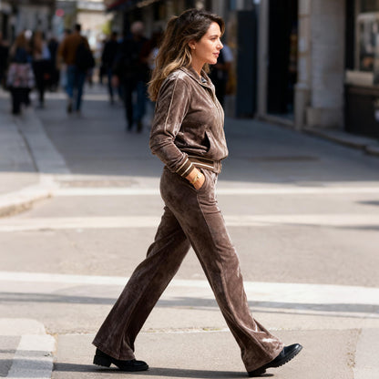 ✨ 2-Piece Women's Tracksuit – Soft Nylon, Wide-Leg Pants & Chic Comfort (Effortlessly Stylish!)