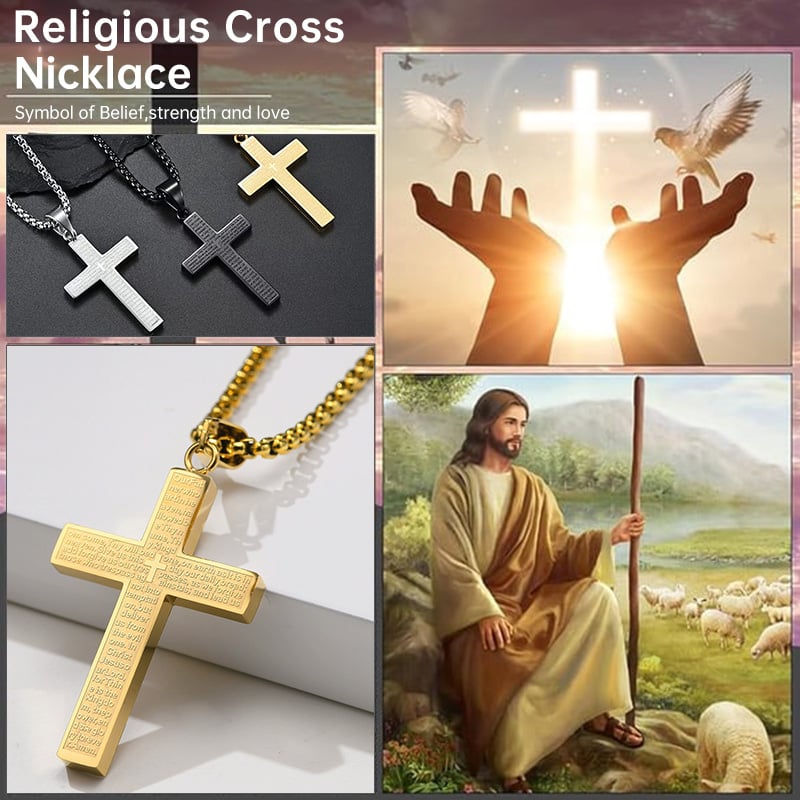 🎉Buy 1 Get 1 Free✝️Lord's Prayer Scibble Cross Necklace