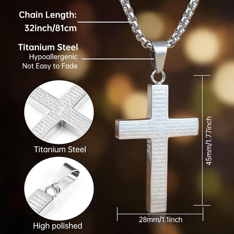 🎉Buy 1 Get 1 Free✝️Lord's Prayer Scibble Cross Necklace