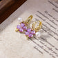 Buy 1 Get 1 Free🌸Fashion crystal four-petal flower pearl earrings