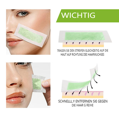 👉Glatt wie Seide, stark wie Wachs – 28 Tage ohne🔥  auf 90er Pack Wachsstreifen zur Haarentfernung – Jetzt glatte Haut genießen!
