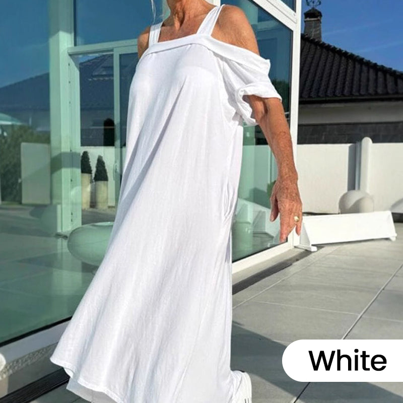 💃Summer New🔥Women's Cold Shoulder Casual Maxi Dress