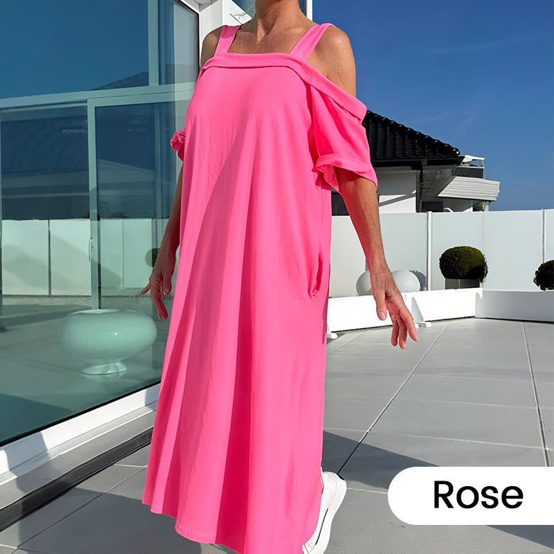 💃Summer New🔥Women's Cold Shoulder Casual Maxi Dress