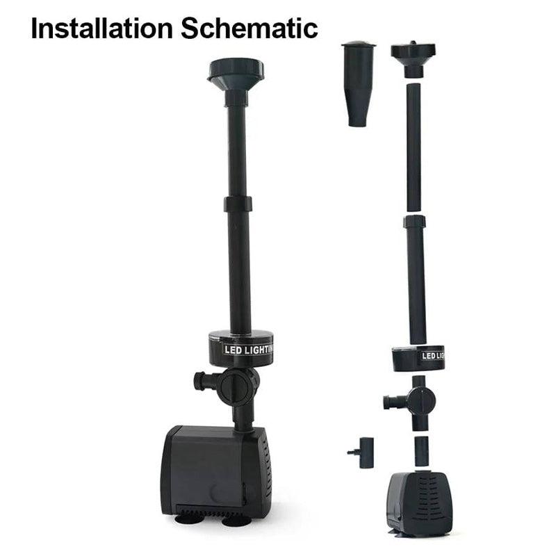 🎁 Hot Sale 49% OFF 🔥Pump Circulating Colored Lights Pool Fountain Landscape