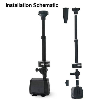 🎁 Hot Sale 49% OFF 🔥Pump Circulating Colored Lights Pool Fountain Landscape