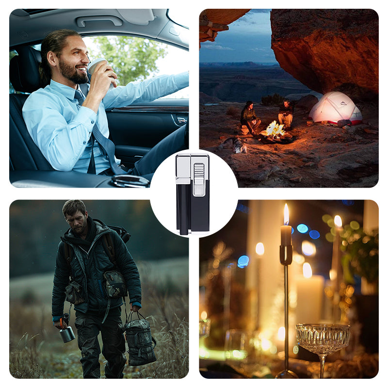 🔥Hot Sale 50% OFF💥Slant Flame Inflatable tobacco Pipe Dual Purpose Lighter