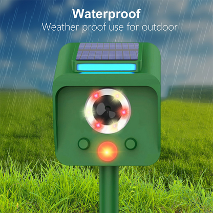 Solar Powered Infrared Sensor Ultrasonic Animal Repeller with Bursting Flashes