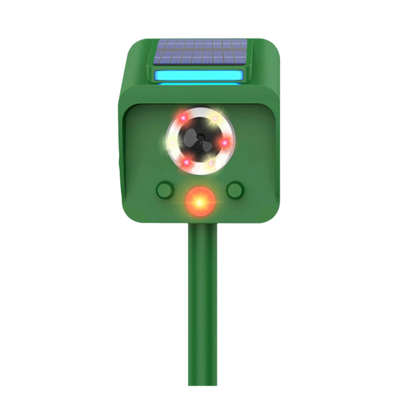 Solar Powered Infrared Sensor Ultrasonic Animal Repeller with Bursting Flashes