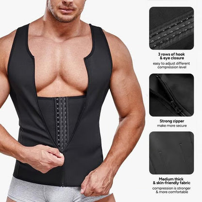 🔥 Hot Sale 🔥Limited Time Offer 60% off 💥 Men's Zipper Waist Trainer Trimmer Vest