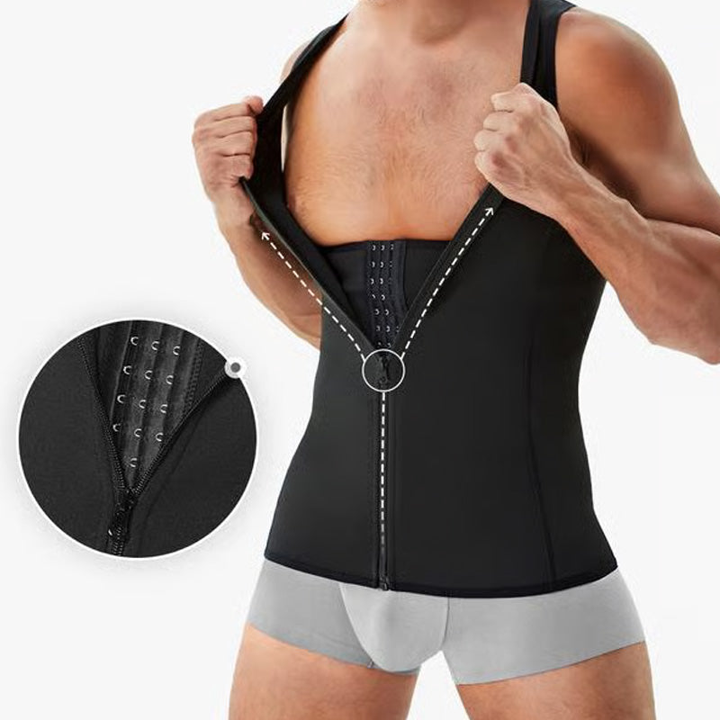 🔥 Hot Sale 🔥Limited Time Offer 60% off 💥 Men's Zipper Waist Trainer Trimmer Vest