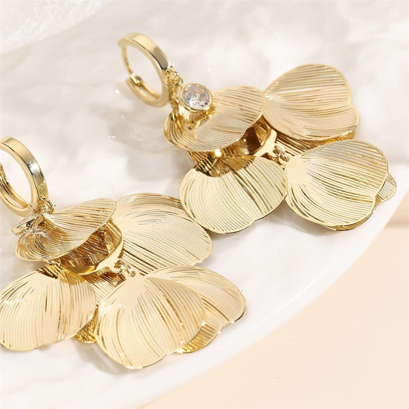 🍀Women’s Layered Leaf Hoop Dangle Earrings✨