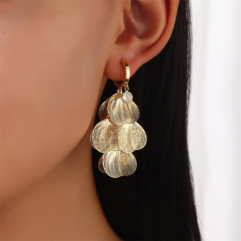 🍀Women’s Layered Leaf Hoop Dangle Earrings✨