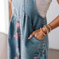🌸2025 New Fashion Vintage Floral Printed Denim Jumpsuit