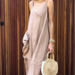 Spaghetti Strap V-Neck Loose Midi Dress