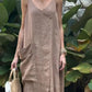 Spaghetti Strap V-Neck Loose Midi Dress