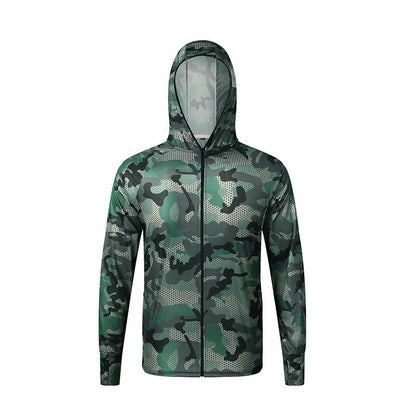 🌞Summer Essentials🛡️ Outdoor Sun Protection Camouflage Hooded Long Sleeve Full-Zip Jacket