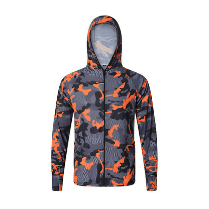 🌞Summer Essentials🛡️ Outdoor Sun Protection Camouflage Hooded Long Sleeve Full-Zip Jacket