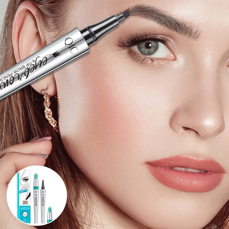 🎉Hot sale!🔥 High-quality 3D waterproof microblading eyebrow pencil with 4 fork tips tattoo pen