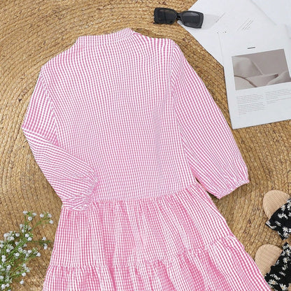 🔥Women's Casual Button Down Plaid Dress🔥