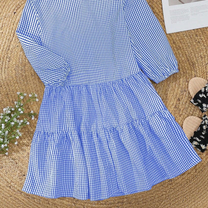 🔥Women's Casual Button Down Plaid Dress🔥