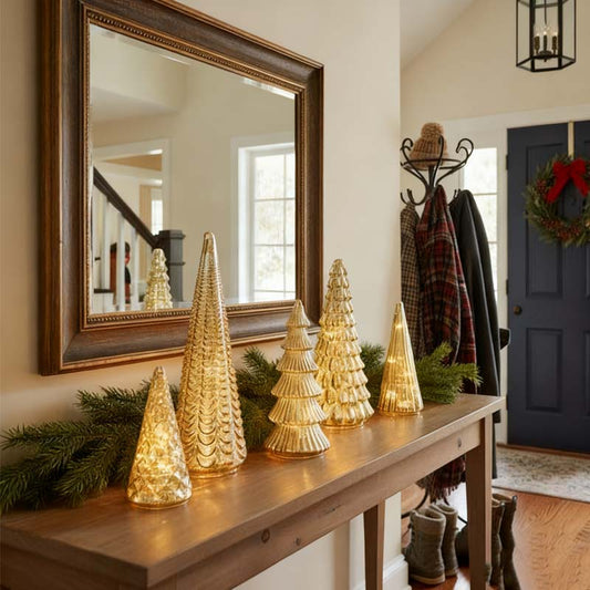 🎄Early Christmas Sale✨5-Piece Decorative Lighted Resin Trees Set【✈️free shipping 】