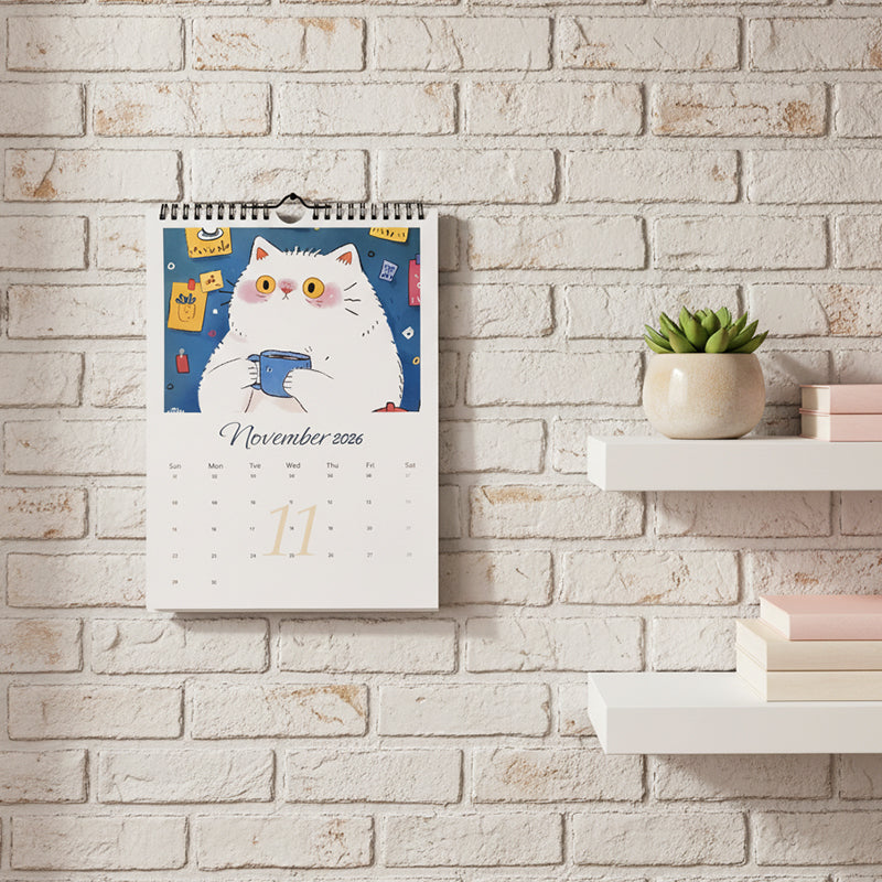 2026 Cat-Themed Vertical Wall Calendar