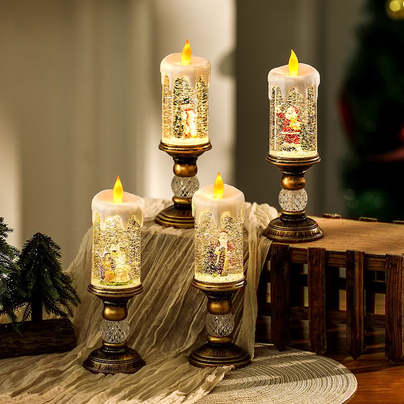 ✨ Magical Christmas LED Candle – Snow Effect, Retro Decoration & Safe Flame (Holiday Atmosphere in Every Room!)
