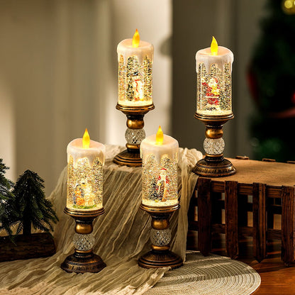 ✨ Magical Christmas LED Candle – Snow Effect, Retro Decoration & Safe Flame (Holiday Atmosphere in Every Room!)