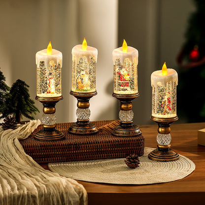 ✨ Magical Christmas LED Candle – Snow Effect, Retro Decoration & Safe Flame (Holiday Atmosphere in Every Room!)
