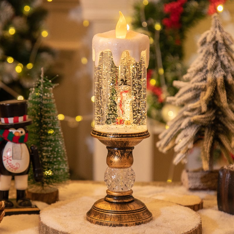 ✨ Magical Christmas LED Candle – Snow Effect, Retro Decoration & Safe Flame (Holiday Atmosphere in Every Room!)